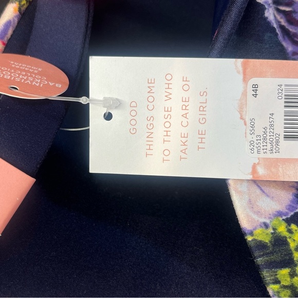 Cacique Navy and Pink Floral Bra 44B NWT - Picture 3 of 5